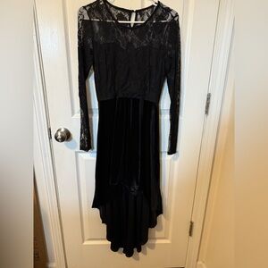 Dress With Lace Black High Low Sz Medium Sexy Goth Whimsigoth